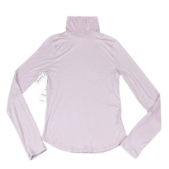 Aritzia Sunday Best Community Freshman Ribbed Turtleneck In Sugarplum Lilac - Picture 2 of 5